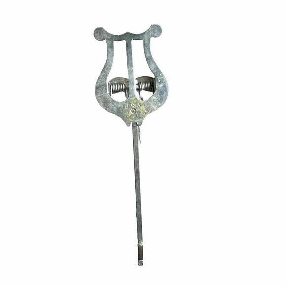 Brass Music Stand Holder Harp Lyre Instrument Sheet Music‎ March Band Vintage - Picture 1 of 4